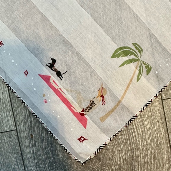 Burberry day at beach story scarf nwot comes with a free designer gift 23x22.5” - Picture 5 of 10